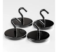 X-bet MAGNET Ganci magnetici neri, 4 pezzi (59 kg), dimensioni: diametro 36 mm