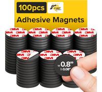 X-bet MAGNET Magneti adesivi per artigianato - 100 pezzi Magneti rotondi flessibili con retro adesivo - Piccoli magneti adesivi - I punti magnetici con retro adesivo