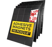 X-bet MAGNET Quadrati magnetici - Quadrati magnetici autoadesivi (ogni 4/5" x 4/5") - Magneti adesivi flessibili - Fogli magnetici staccabili e incollabili (110 pezzi)