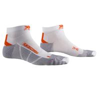 X-BIONIC 4.0 Run Discovery Socks - Protezione del tendine d'Achille, termoregolazione e vestibilità su misura per un comfort e una performance ottimali durante la corsa - Bianco/Grigio, 45-47
