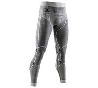 X-Bionic Apani 4.0 Merino Pantaloni Funzionali Base Layer Leggings da Compressione Calzamaglia Termica Uomo Lana per Ski Autunno Inverno Nero/Grigio/Bianco S