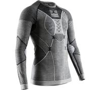 X-Bionic Apani 4.0 Merino Round Neck Long Sleeves, Strato Base Camicia Funzionale Uomo, Black/Grey/White, S