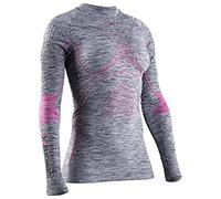 X-Bionic Energy Accumulator 4.0 Melange Round Neck Long Sleeves, Strato Base Camicia Funzionale Donna, Grey Pink, S