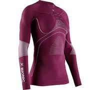 X-Bionic Energy Accumulator 4.0 Round Neck Long Sleeves, Strato Base Camicia Funzionale Donna, Plum/Pearl Grey, M