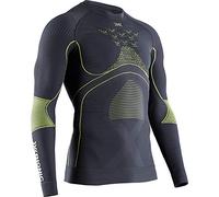 X-Bionic Energy Accumulator 4.0 Round Neck Long Sleeves Strato Base Camicia Funzionale, Uomo, Charcoal/Yellow, L