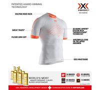 X-Bionic The Trick 4.0 Run Shirt Short Sleeve Men, Uomo, Chark/White, M