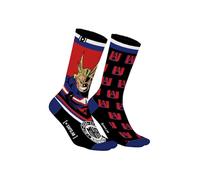 [ X ] Capslab My Hero Academia - Calzino da uomo in cotone, 1 paio di calzini fantasia uomo All Might, Nero , 43-46