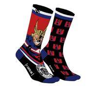 [ X ] Capslab My Hero Academia - Calzino da uomo in cotone, 1 paio di calzini fantasia uomo All Might, Nero , 43-46