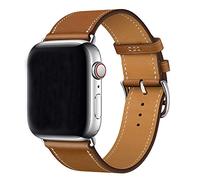 X-Cool Cinturino compatibile con Apple Watch 42 mm 44 mm 45 mm, in pelle marrone singolo giro, cinturino di ricambio per iwatch serie 7 Se/ 6/5/4/3