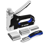 X-COTEC Graffatrice Manuale, Sparapunti 3 in 1, Graffettatrice Robusta, Spillatrice per Tappezzeria, Pistola Sparachiodi con 3000 Graffette, Professionale Spara Chiodi