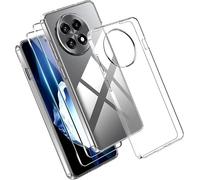 X-Dision Custodia Compatibile con OnePlus 13R 5G con 2 Pezzi di Vetro Temperato,TPU Trasparente Antiurto,[9H Durezza, Protezione con Cuscinetto D'aria] per OnePlus 13R 5G