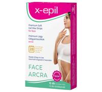 Strisce di cera gel pronte all'uso premium per il viso (12 pezzi)