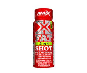 X Fat 2 in 1 Shot Fat Burner e Pre Workout Frutta, 60 ml