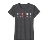 X-Files Logo Ripetuto Maglietta, Donna, Grigio Scuro, XL