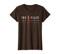 X-Files Logo Ripetuto Maglietta, Donna, Marrone, XS