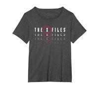 X-Files Logo Ripetuto Maglietta, Donna Plus-Size, Grigio Scuro, 4X