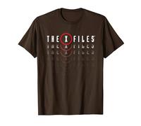 X-Files Logo Ripetuto Maglietta, Uomo, Marrone, XL