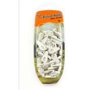 X' - Ganci da parete robusti in nylon, dimensione media, colore: Bianco (confezione da 30)