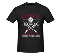 X Generation Before all You Sissie Were Born Skull Rock Hand T-Shirt da Uomo Girocollo a Maniche Corte in Cotone, Unisex, Stile Classico 5XL Nero
