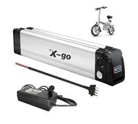 X-go 4 Pin Batteria Ebike 36V 10AH con Caricatore e Cavo di Scarica per motore 200W 250W 350W, Batteria per Bici Elettrica
