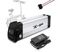 X-go Batteria Ebike 36V 10AH con Caricatore e Cavo di Scarica 2 Pin per Motore 200W 250W 350W, Batteria per Bici Elettrica