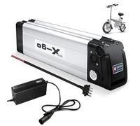 X-go Batteria Ebike 48V 36V / 13AH 10AH con Caricatore e Cavo di Scarica 2 Pin/4 Pin per Motore 200W 250W 350W 500W 750W (4-Pin 36V 10AH)