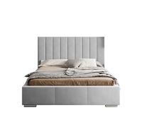 X-Group4th Seelloo - Letto imbottito di alta qualità, 140 x 200 cm, dimensioni del letto 219 x 159 x 102 cm, in legno di frassino