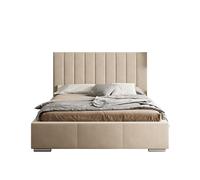 X-Group4th Seelloo - Letto imbottito di alta qualità, 160 x 200 cm, dimensioni del letto 219 x 179 x 102 cm, colore: Beige