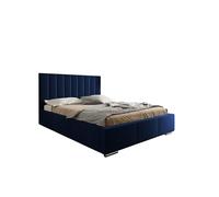 X-Group4th Seelloo - Letto imbottito di alta qualità, per due persone, superficie di appoggio, 200 x 200 cm, dimensioni del letto 219 x 219 x 102 cm, colore: blu