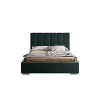 X-Group4th SEELLOO Moderno letto imbottito Palermo Premium Velluto lucido per una persona, superficie di appoggio: 120 x 200 cm, dimensioni del letto 219 x 139 x 102 cm, verde
