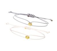 X-Institute 2 Pieces Couple Bracelets with Good Luck Beads Handmade Adjustable Size Woven Handchain Braided Rope Wristbands Jewelry Unisex Beaded