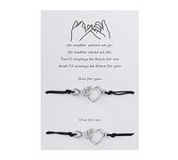 X-Institute 2Pieces/Set Hand Rope Wax Thread Braided Adjustable Bracelets with Meaningful Card Personality for Couple Adjustable Bracelets for Women Men