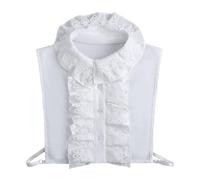 X-Institute Collare staccabile in pizzo con volant Roll vittoriano collo alto finto collare accessorio per le donne occasioni formali collo in pizzo per abiti, bianco, Taglia unica