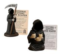 X-Institute Comfort Sculpture Non Convenzionali Proprietari Gatti Dono Dono Decori Resine Figurine Della Morte Con Tazza Caffè Ornamenta