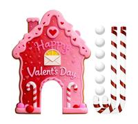 X-Institute Gingerbreads Golf Game Set for Valentine Day with 6 Soft Balls Candy Cane Putter And Wooden Targets Holiday Fun Activity Valentine Theme Golf Set