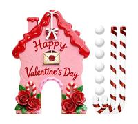 X-Institute Gingerbreads Golf Game Set for Valentine Day with 6 Soft Balls Candy Cane Putter And Wooden Targets Holiday Fun Activity Valentine Theme Golf Set