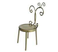 X-Institute Poltrona in Miniatura in Lega Dorata Bianca per Decorazioni Case delle Bambole Mobili in Metallo da Collezione Bambini in Mobili in in Miniatura in Stile Vintage