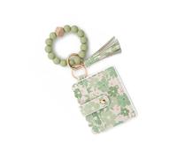 X-Institute Wallet Keychain Wristlet Small Credit Card Holder Women Keychain Purses Thin Wallet Bangle Tassels Keychains Key Rings Keyring Purses