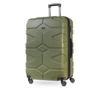 HAUPTSTADTKOFFER - X-Kölln - Valigia da viaggio espandibile rigida e legera, grande 76 cm, Trolley ABS, TSA, 107-120 litri, Oliva
