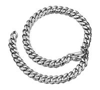 X/L Collana Hip Hop Xxxtentacion Girocollo Regolabile Catena a Maglia Cubana con Coda Rapper Collana da Uomo in Acciaio Inossidabile Miami per Xxxtentacion (Color : A, Size : 13mm/46cm)