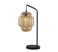 x Lampada da tavolo Java - Nero con paralume in bambù