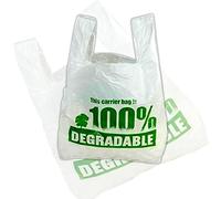 X Large White Vest - Sacchetti di plastica per la spesa, 33 x 48,3 x 58,4 cm, resistente, riutilizzabile, 100% degradabile, sacchetti di plastica riciclati ecologici, bianco, 500 Bags
