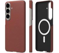 X-level Magnetic Cover Per Samsung S25 con MagSafe, Custodia Spazzolata Fibra Aramidica e Fibra di Carbonio Morbido Silicone TPU Slim Fit Case,Custodia Ultra Sottile Antigraffio, Rosa