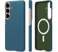 X-level Magnetic Cover Per Samsung S25 Plus con MagSafe, Custodia Spazzolata Fibra Aramidica e Fibra di Carbonio Morbido Silicone TPU Slim Fit Case,Custodia Ultra Sottile Antigraffio, Blu