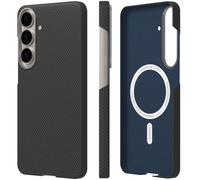 X-level Magnetic Cover Per Samsung S25 Plus con MagSafe, Custodia Spazzolata Fibra Aramidica e Fibra di Carbonio Morbido Silicone TPU Slim Fit Case,Custodia Ultra Sottile Antigraffio, Nero
