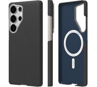 X-level Magnetic Cover Per Samsung S25 Ultra con MagSafe, Custodia Spazzolata Fibra Aramidica e Fibra di Carbonio Morbido Silicone TPU Slim Fit Case,Custodia Ultra Sottile Antigraffio, Nero