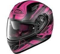 X-Lite X-661 Honeycomb N-Com Casco, nero opaco/rosa, Taglia XXS (54)