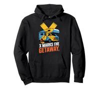 X Marks The Getaway Camper RV Design Felpa con Cappuccio