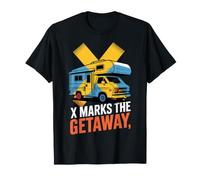 X Marks The Getaway Camper RV Design Maglietta