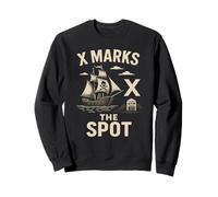 X Marks the Spot - Pirate Gym Workout Treasure Fitness Caccia Felpa